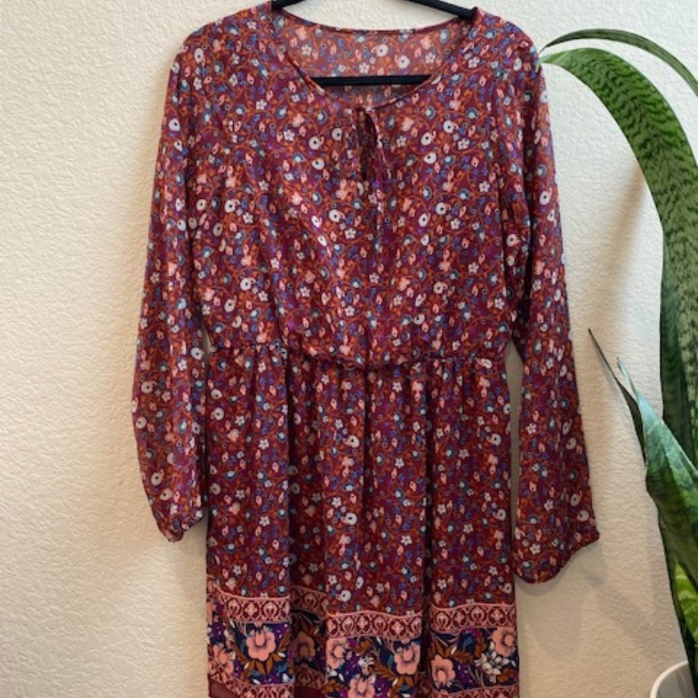 Mudd Purple Flowy Floral Dress NWOT